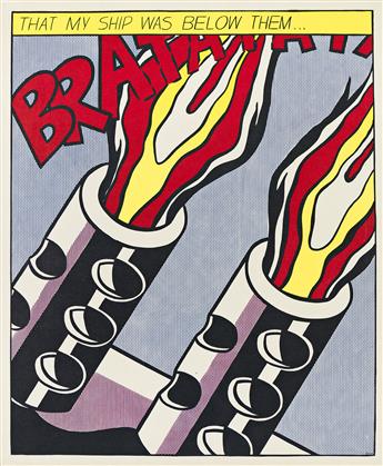 ROY LICHTENSTEIN (1923 - 1997) As I Opened Fire Poster, Triptych.